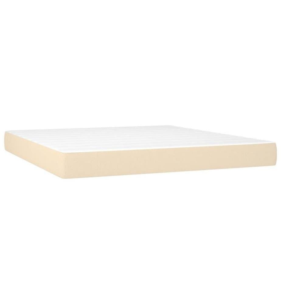 Boxspringbett mit Matratze Creme 180x200 cm Stoff