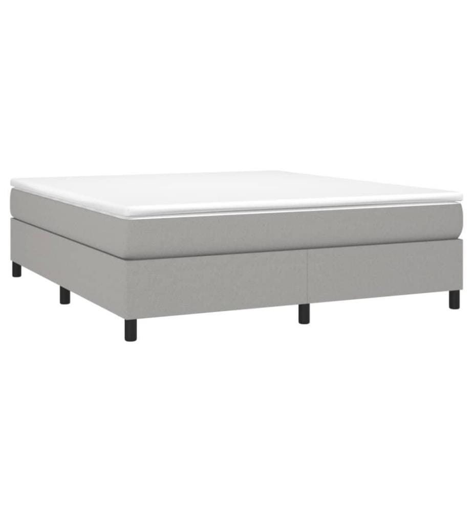 Boxspringbett mit Matratze Hellgrau 160x200 cm Stoff