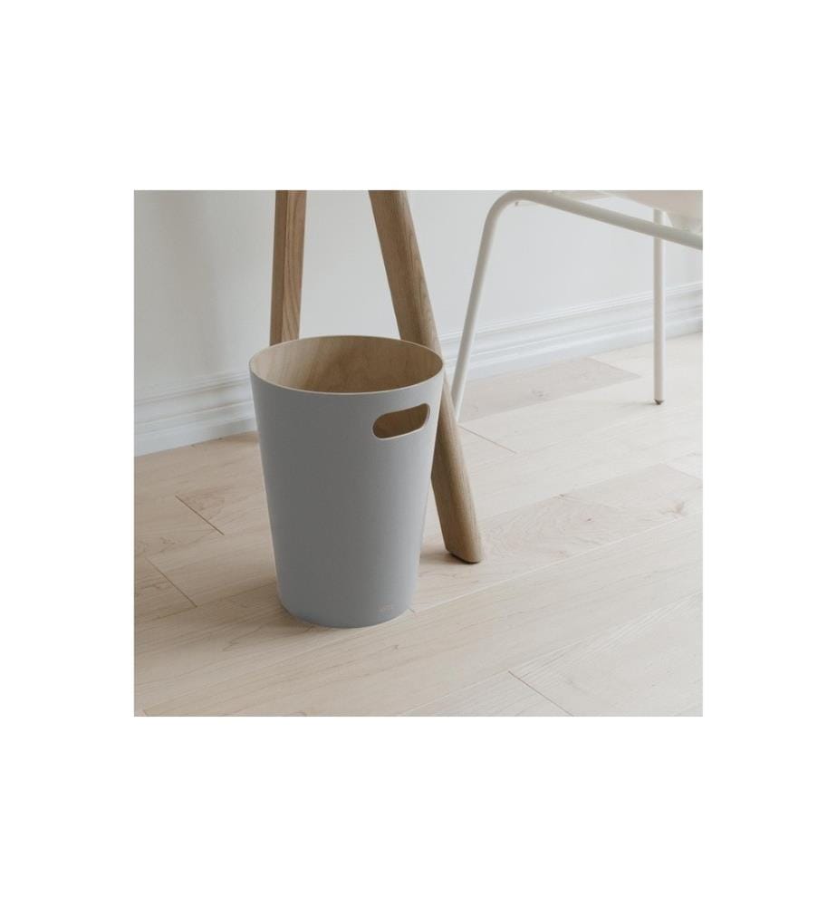 UMBRA - Corbeille à papier Woodrow 7,5 l, Gris