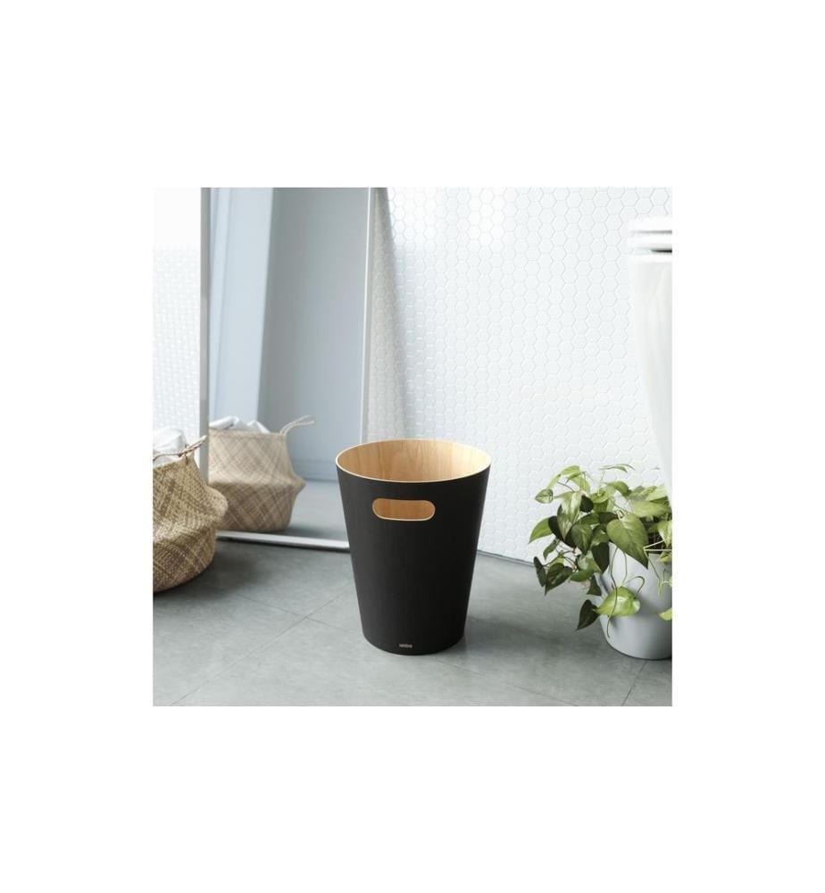 UMBRA - Corbeille à papier Woodrow 7,5 l, noir