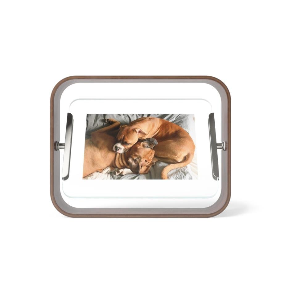 UMBRA - Bilderrahmen Bellwood Transparent/Walnuss, 13 x 8/10 x 15 cm
