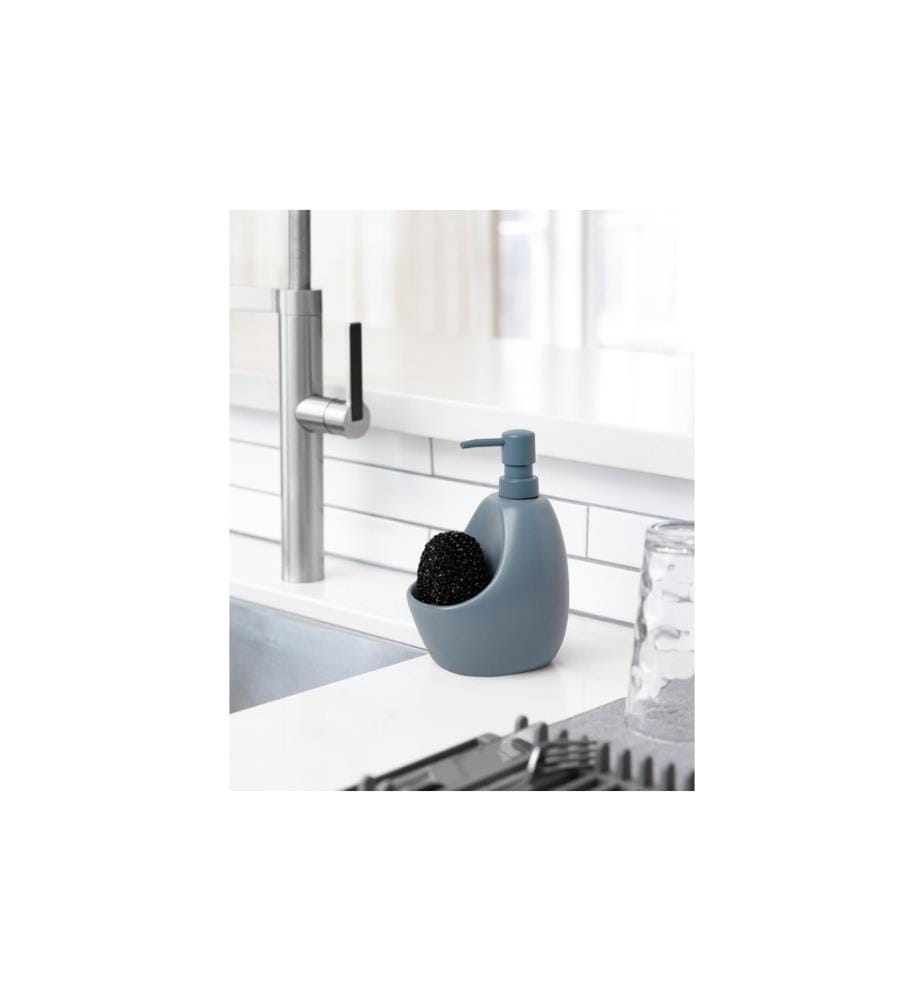 UMBRA - Distributeur de savon avec porte-éponge 590 ml, Bleu