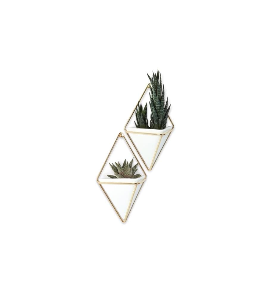 UMBRA - Blumentopf Trigg 2er Set, Weiss-Gold