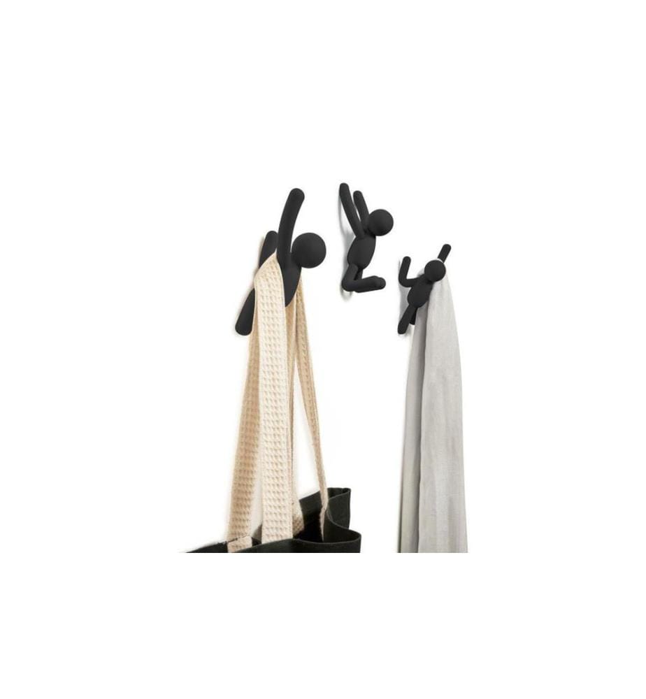UMBRA - Crochet mural Buddy Noir, plastique