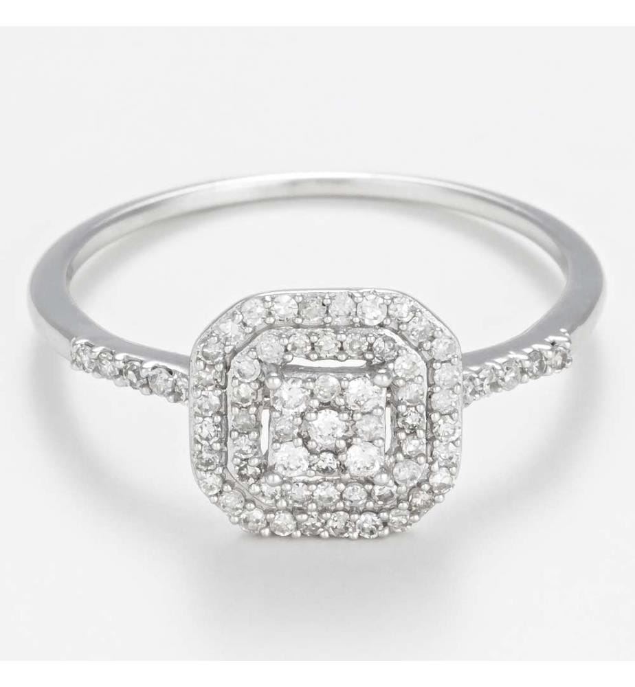 Duo Antique Ring - Weissgold 375/1000
