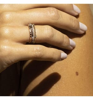 Set aus 4 Ringen Harmonie - Tricolor Gold 375/1000