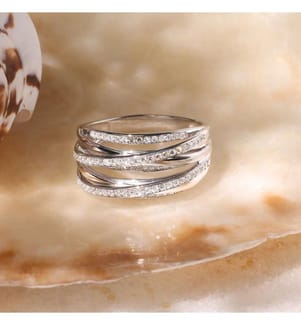 Voltaire Entrelacs Ring - Weissgold 375/1000