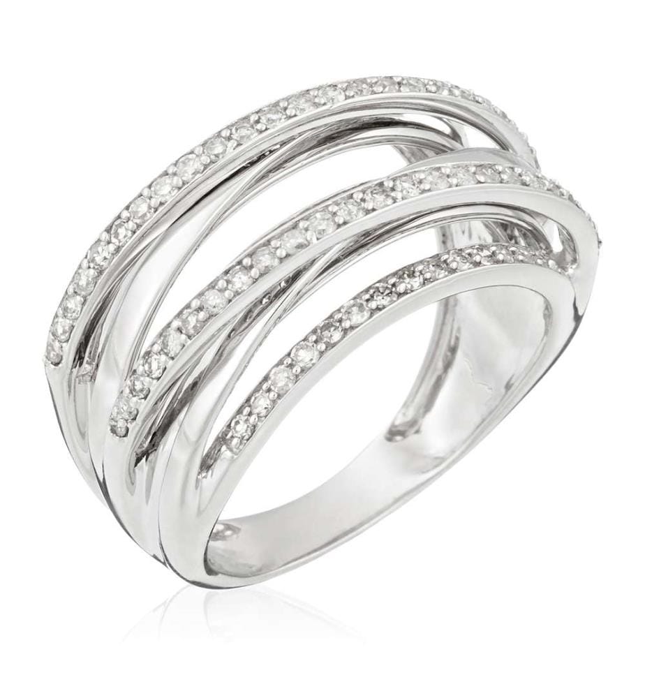 Voltaire Entrelacs Ring - Weissgold 375/1000