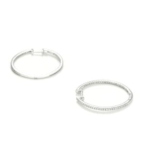 Boucles d'Oreilles Créoles de - Or Blanc 375/1000