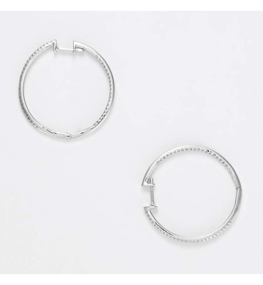 Boucles d'Oreilles Créoles de - Or Blanc 375/1000
