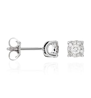 Boucles d'Oreilles Brillant Luciana - Or Blanc