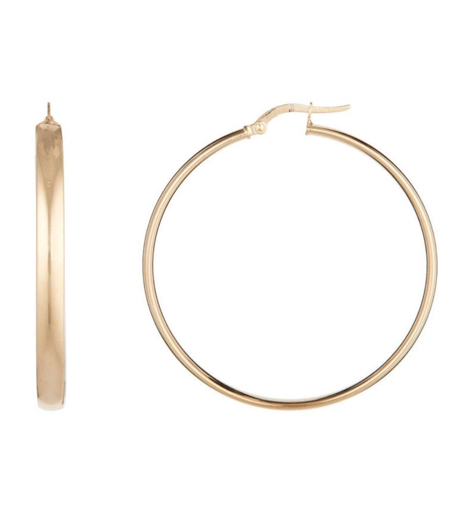 Boucle d'Oreilles Créoles Santa 40 mm - Or Jaune