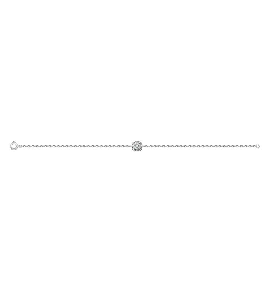 PARIS VENDÔME - Bracelet Or Blanc 375/1000 Diamant 0,10/29