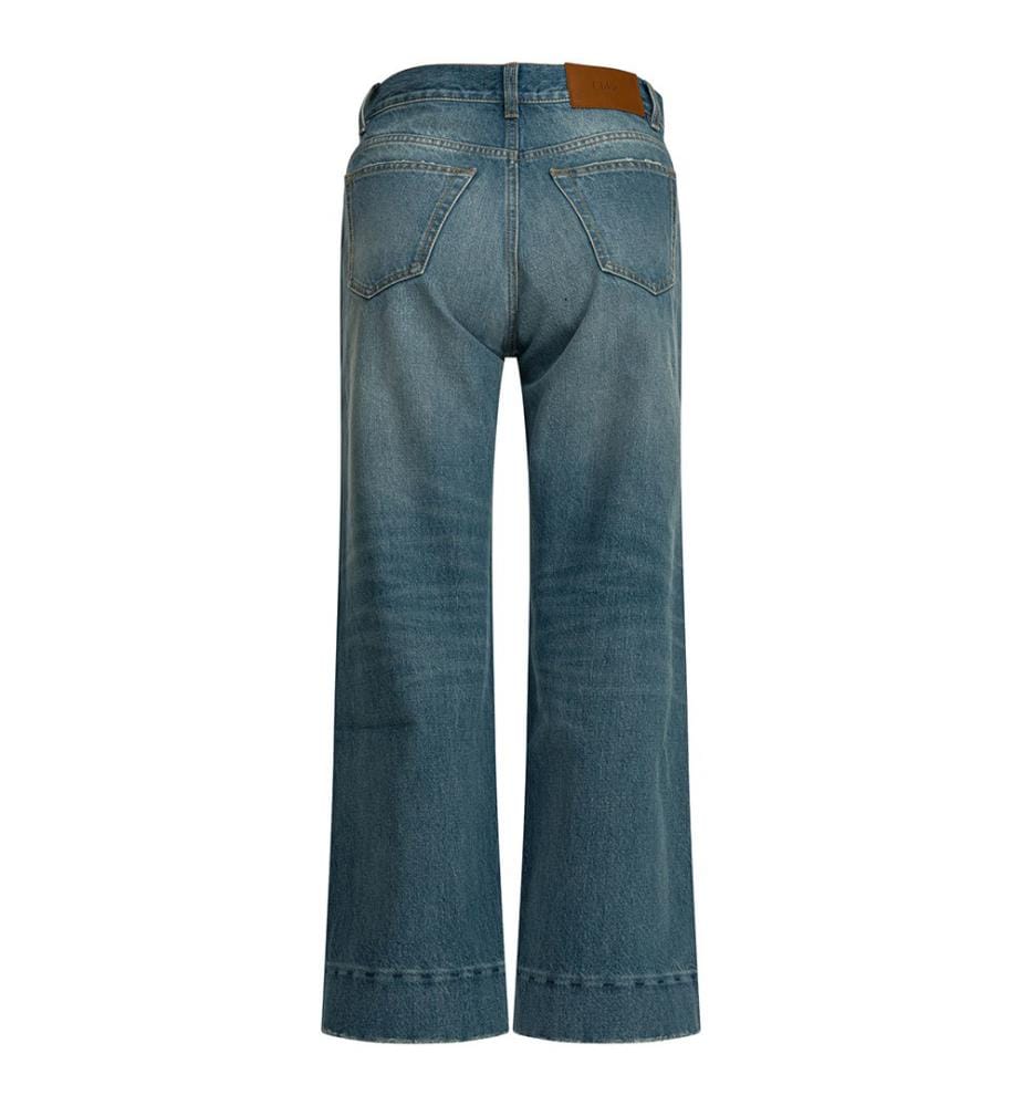 Jeans corti a gamba larga - Blu