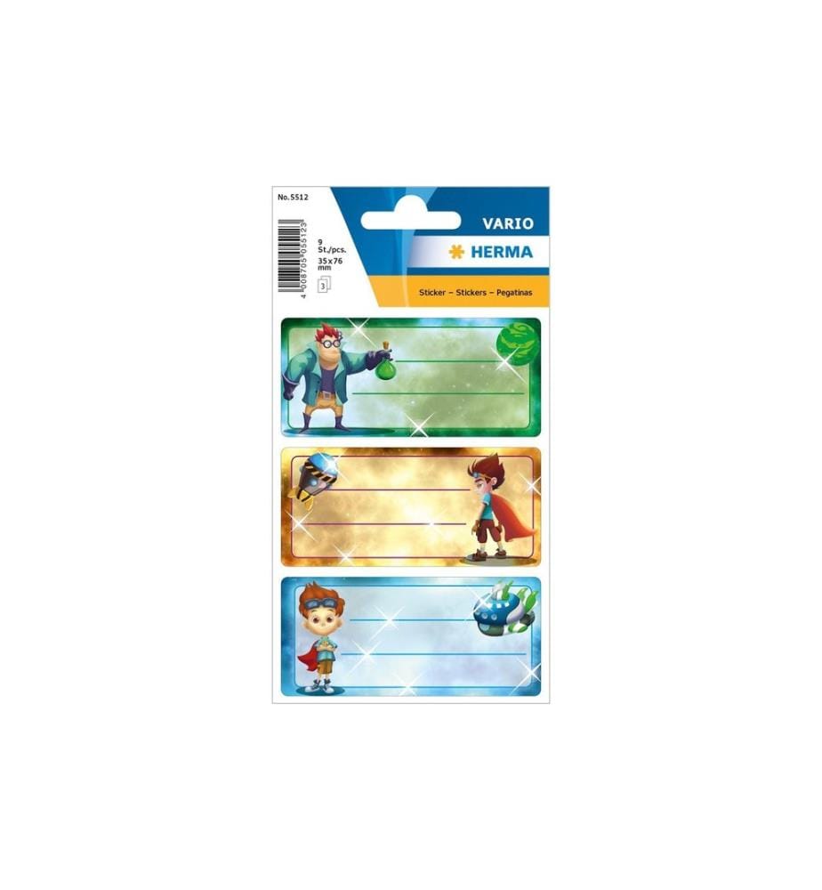HERMA - Stickers Étiquettes scolaires Superhelden