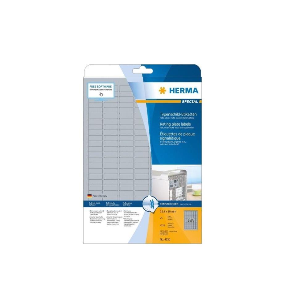 HERMA - Étiquettes de plaque signalétique 4220 25 x 10 mm