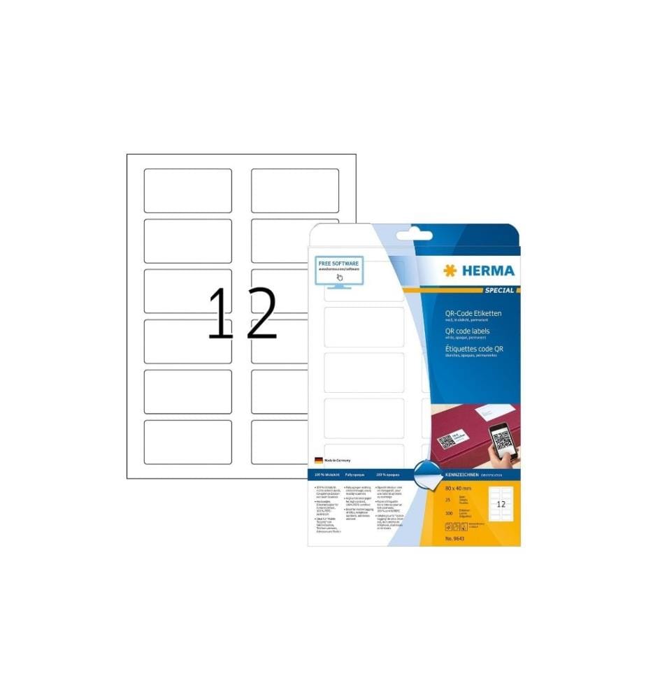 HERMA - Universal-Etiketten QR-Code 9643 80 x 40 mm