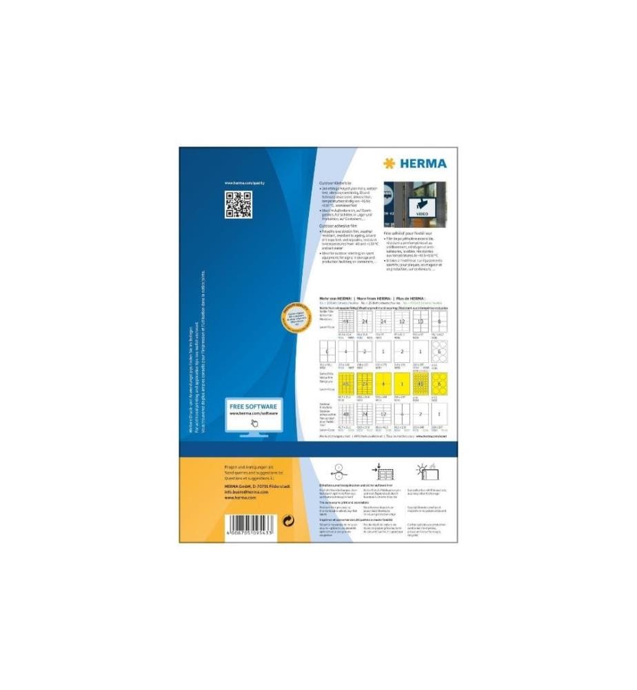 HERMA - Outdoor-Etiketten 9543 210 x 297 mm, 40 Etiketten