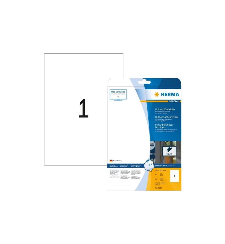 HERMA - Outdoor-Etiketten 9500 210 x 297 mm, 10 Etiketten