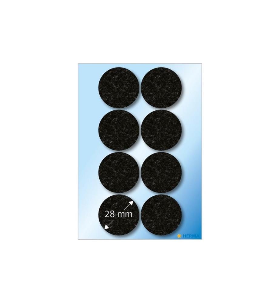 HERMA - Stickers Patins en feutre Ø 28 mm, noir, 8 pièces