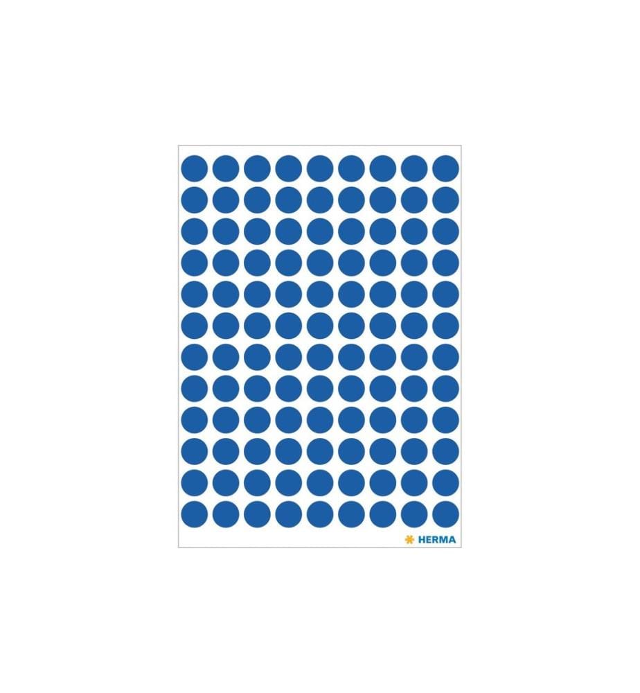 HERMA - Stickers Pastilles adhésives Vario Ø 8 mm, bleu foncé