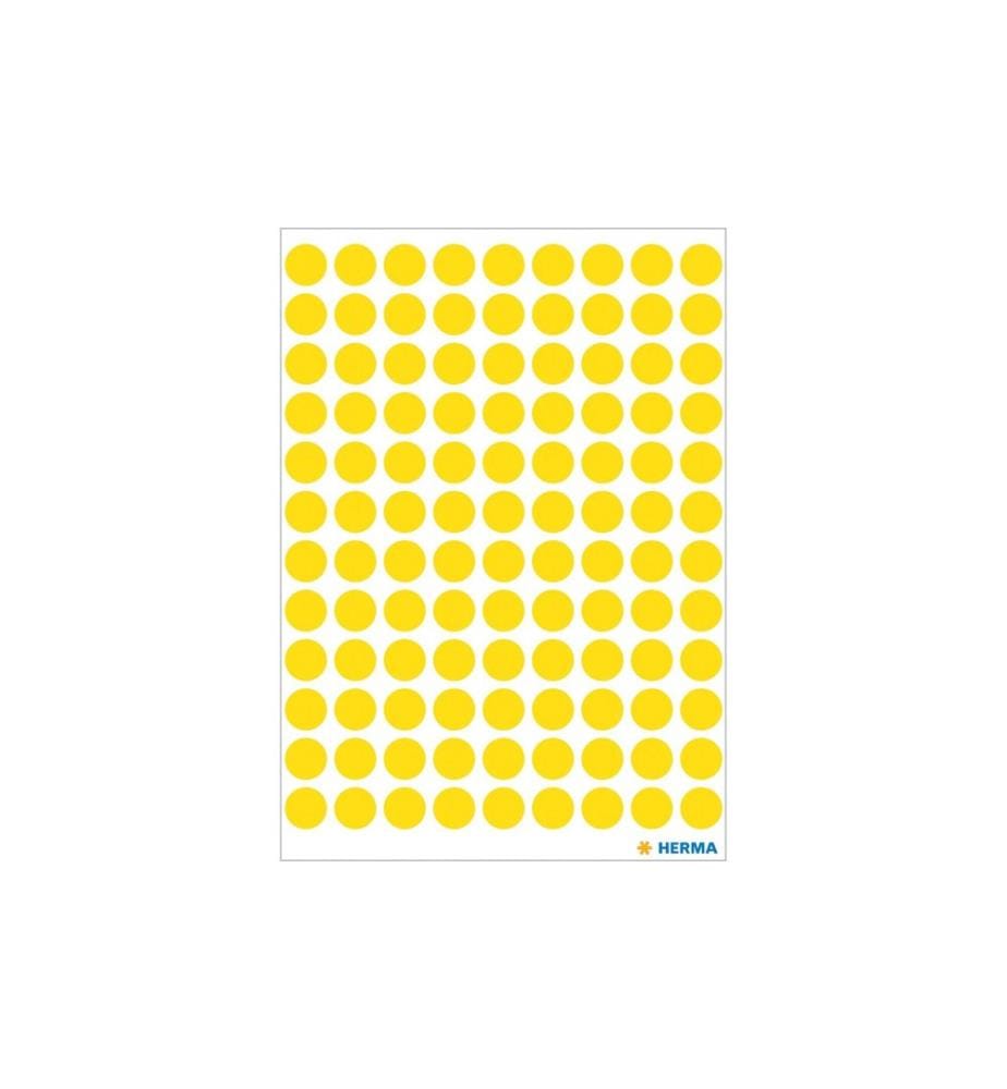 HERMA - Stickers Pastilles adhésives Vario Ø 8 mm, jaune