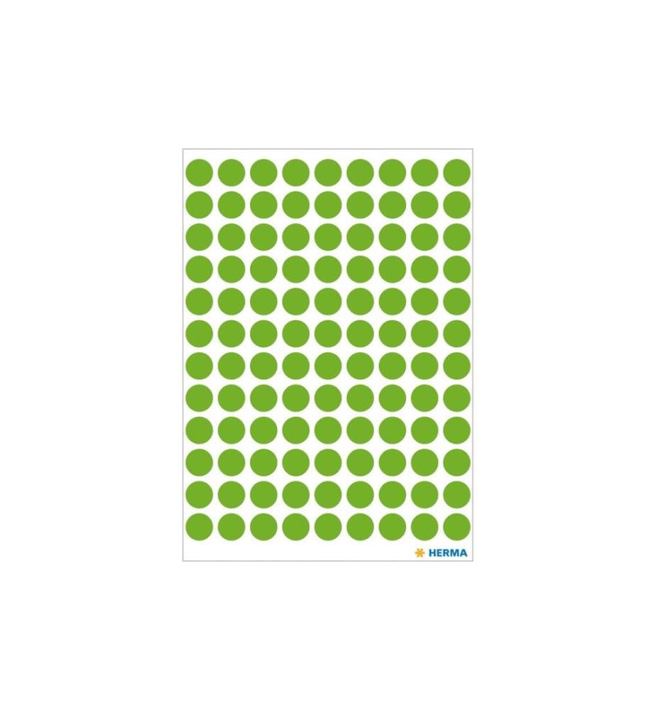 HERMA - Stickers Pastilles adhésives Vario Ø 8 mm, vert néon