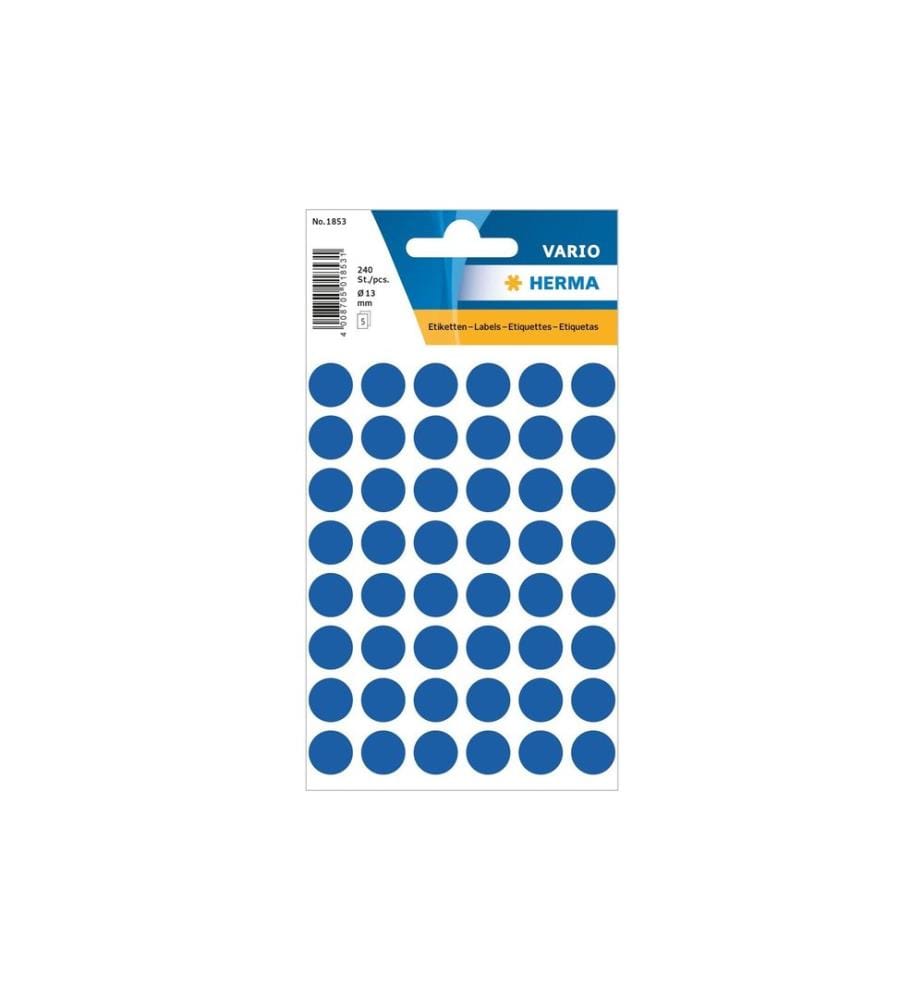 HERMA - Stickers Pastilles adhésives Vario Ø 13 mm, bleu foncé