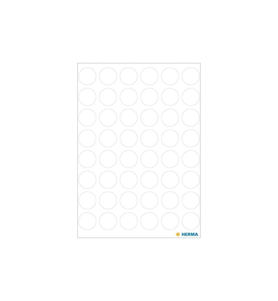 HERMA - Stickers Pastilles adhésives Vario Ø 13 mm, blanc
