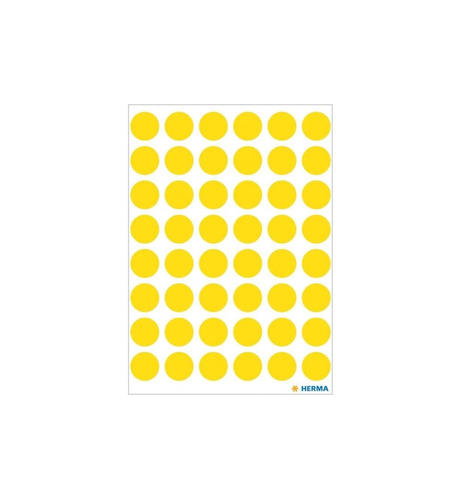 HERMA - Stickers Pastilles adhésives Vario Ø 13 mm, jaune