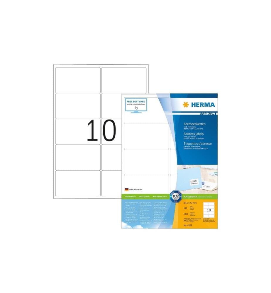 HERMA - Adressetiketten Premium A4 99.1 x 57 mm, Weiss