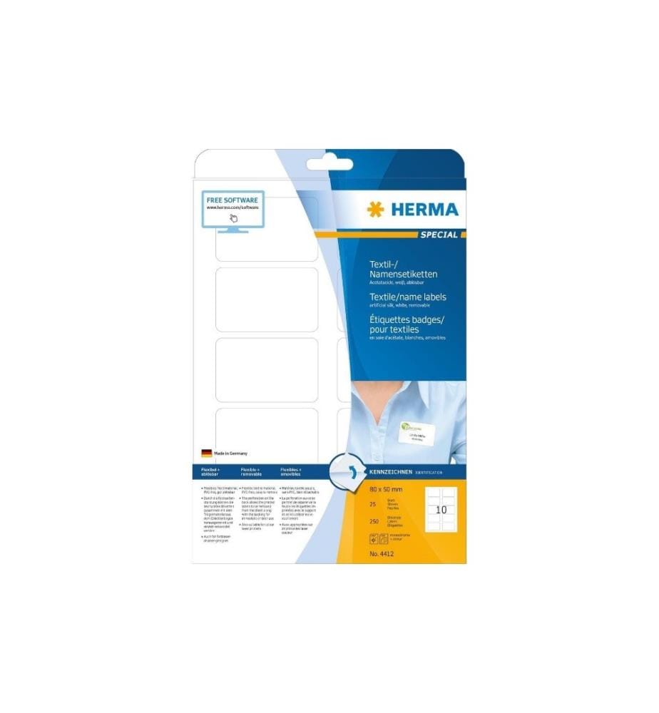 HERMA - Namensetiketten 4412 80 x 50 mm  Weiss