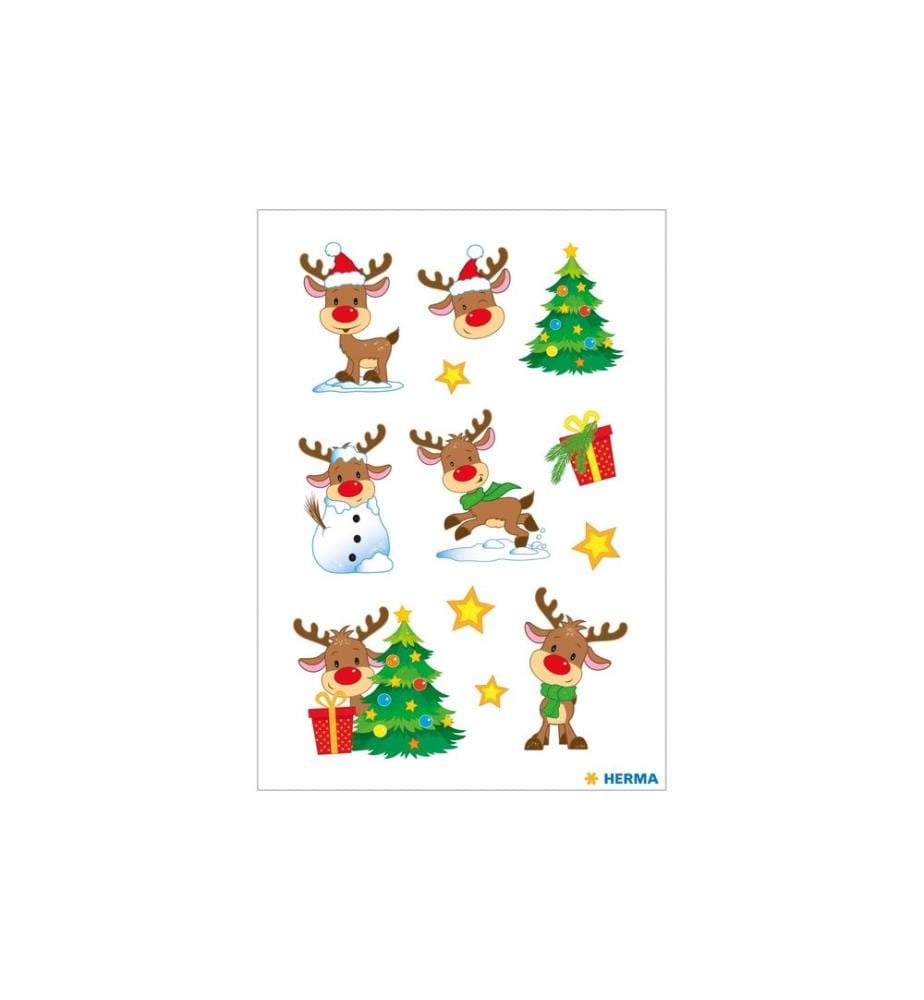 HERMA - Stickers Weihnachtssticker Kleiner Rudolph 2 Blatt à 24 Sticker