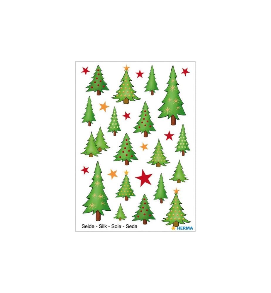 HERMA - Stickers Autocollants de Noël Arbres de Noël 1 feuille à 28 autocollants