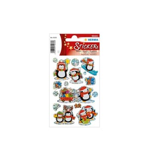 HERMA - Stickers Weihnachtssticker Winterpinguine 1 Blatt à 8 Sticker