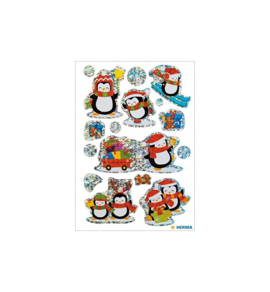 HERMA - Stickers Weihnachtssticker Winterpinguine 1 Blatt à 8 Sticker