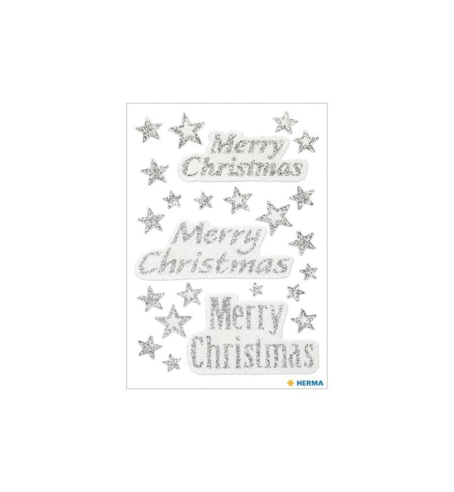 HERMA - Stickers Autocollants de Noël Merry Christmas 1 feuille à 24 autocollants