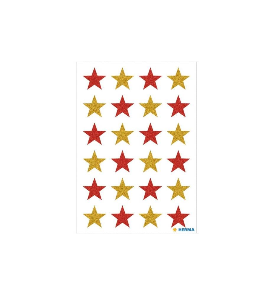 HERMA - Stickers Weihnachtssticker Sterne 1 Blatt à 24 Sticker