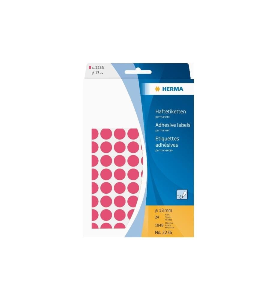 HERMA - Vielzweck-Etiketten 2236 Ø 13 mm, 32 Blatt, Pink
