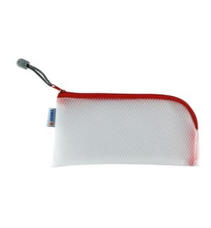 HERMA - Étui Mesh Bag 23 x 11 cm, Rouge / Blanc
