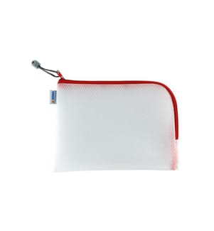 HERMA - Étui Mesh Bag 26 x 20 cm, Rouge / Blanc