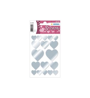 HERMA - Stickers Metallic Sticker Herzen Silber 36 Stück Silber