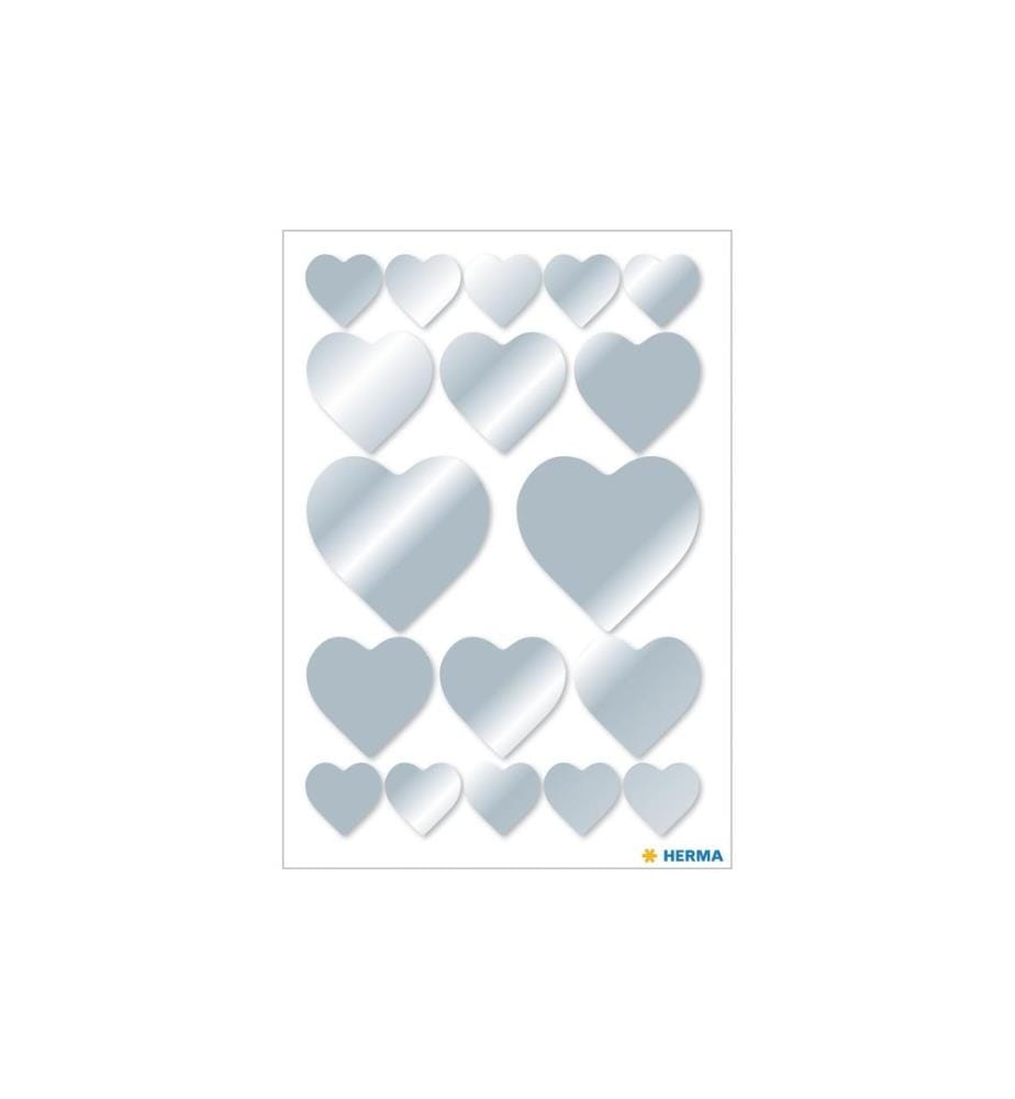 HERMA - Stickers Metallic Sticker Herzen Silber 36 Stück Silber