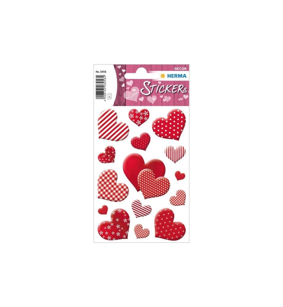 HERMA - Stickers Motivsticker Herzen Blümchen 45 Stück Rot
