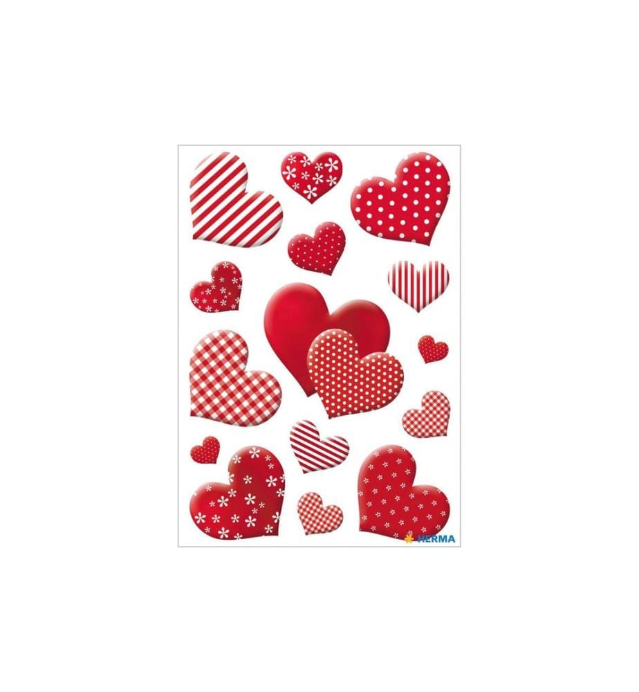 HERMA - Stickers Motivsticker Herzen Blümchen 45 Stück Rot