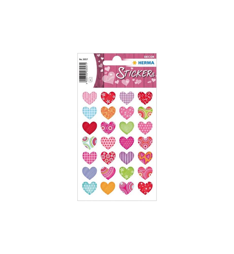HERMA - Stickers Motivsticker Bunte Herzen 84 Stück Mehrfarbig