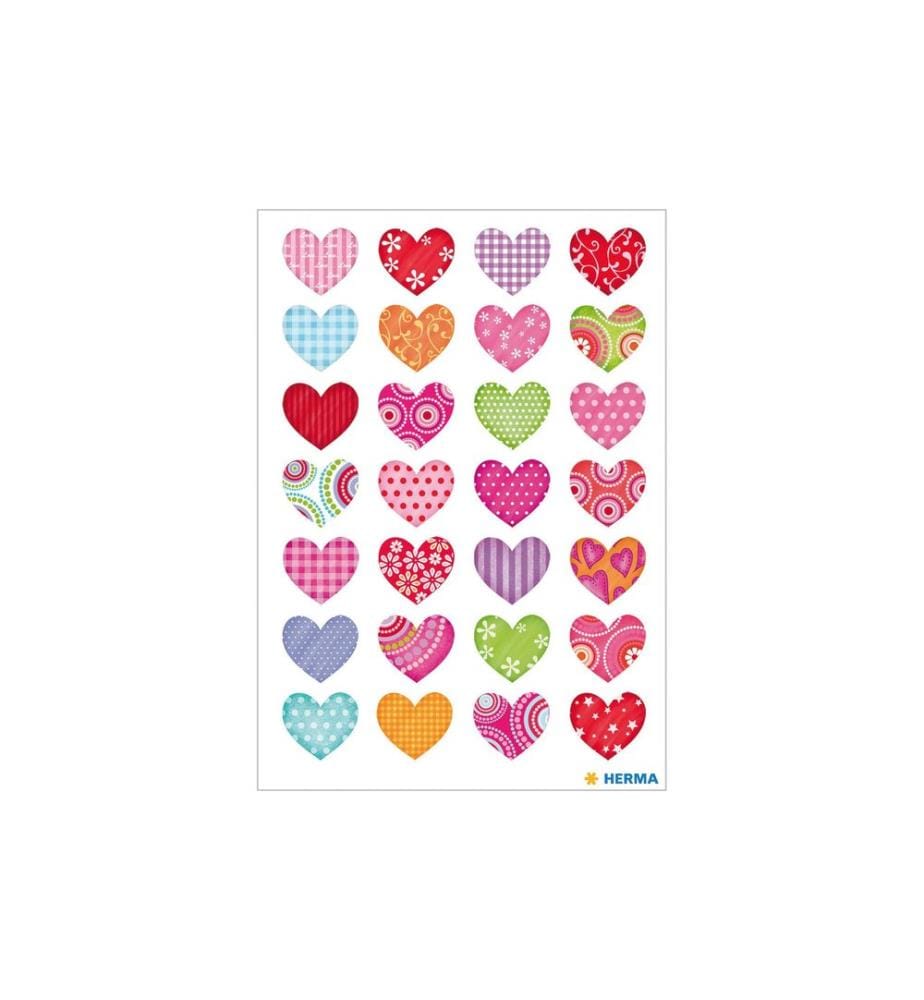HERMA - Stickers Motivsticker Bunte Herzen 84 Stück Mehrfarbig