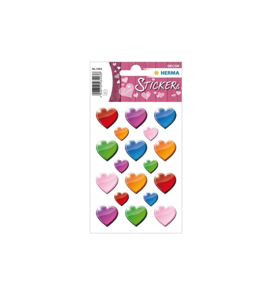 HERMA - Stickers Motivsticker Bunte Herzen 54 Stück Mehrfarbig