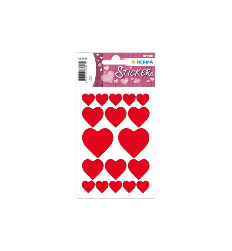HERMA - Stickers Motivsticker Rote Herzen 54 Stück Rot