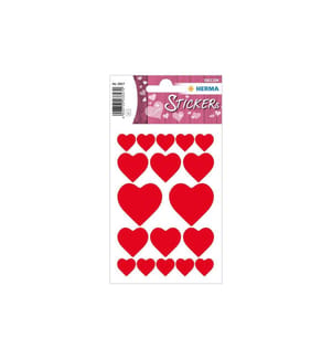 HERMA - Stickers Motivsticker Rote Herzen 54 Stück Rot